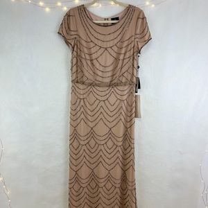 Adrianna Papell Pink Beaded size 6